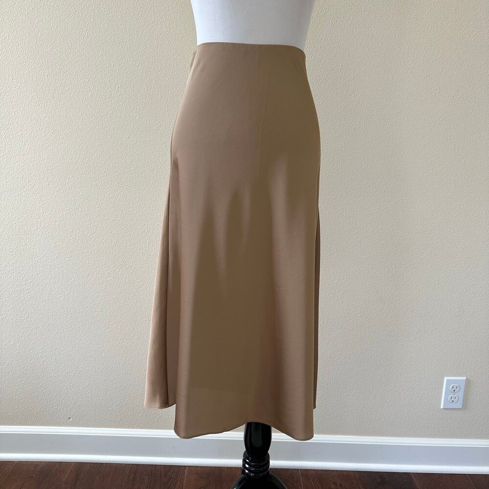 J.Crew Gwyneth Slip A Line Midi Skirt Taupe Tan Neutral Size XS 0-2